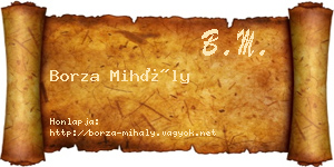 Borza Mihály névjegykártya