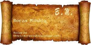 Borza Mihály névjegykártya
