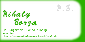 mihaly borza business card